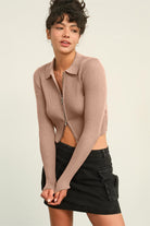 HYFVE Ribbed Double Zip Cropped Cardigan-Krush Kandy, Women's Online Fashion Boutique Located in Phoenix, Arizona (Scottsdale Area)