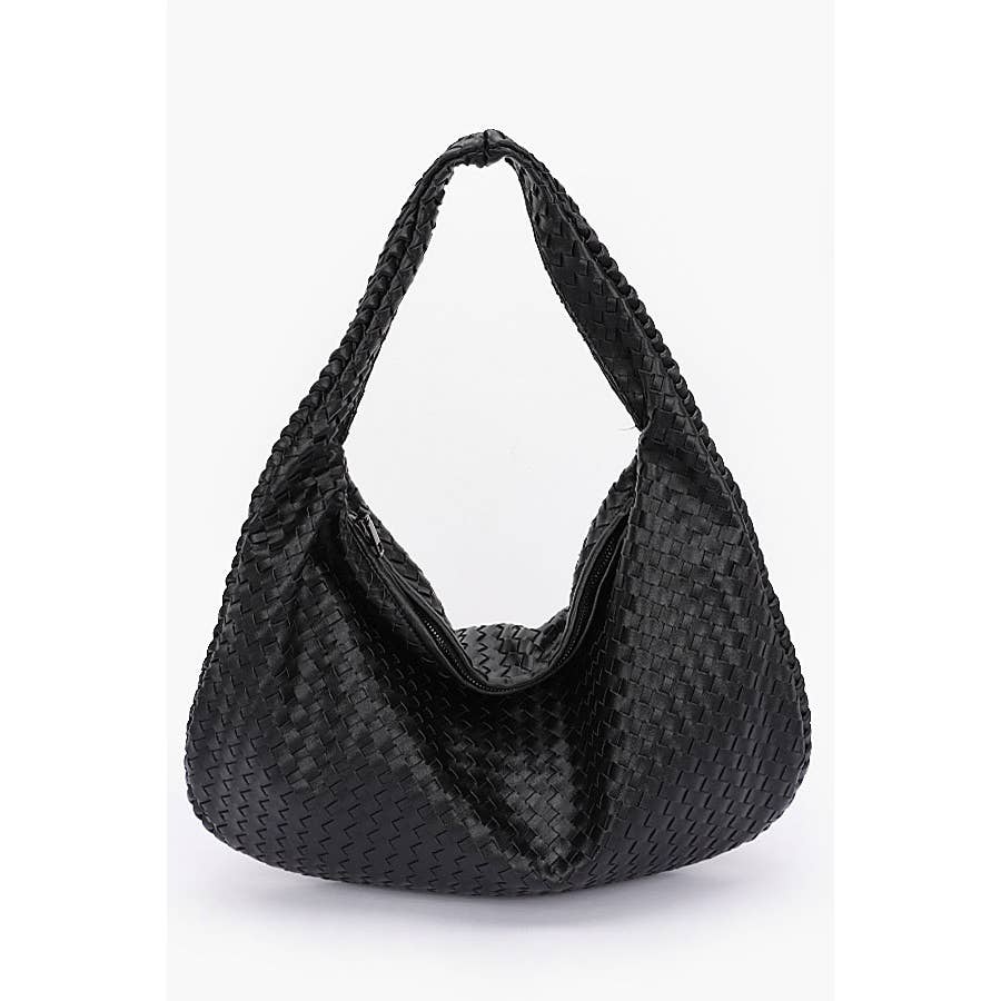 Faux Leather Braided Shoulder Bag-Purses & Bags-Krush Kandy, Women's Online Fashion Boutique Located in Phoenix, Arizona (Scottsdale Area)