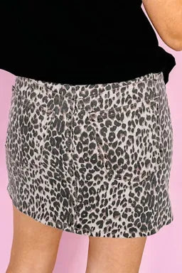 Leopard Denim Mini Skirt-Krush Kandy, Women's Online Fashion Boutique Located in Phoenix, Arizona (Scottsdale Area)
