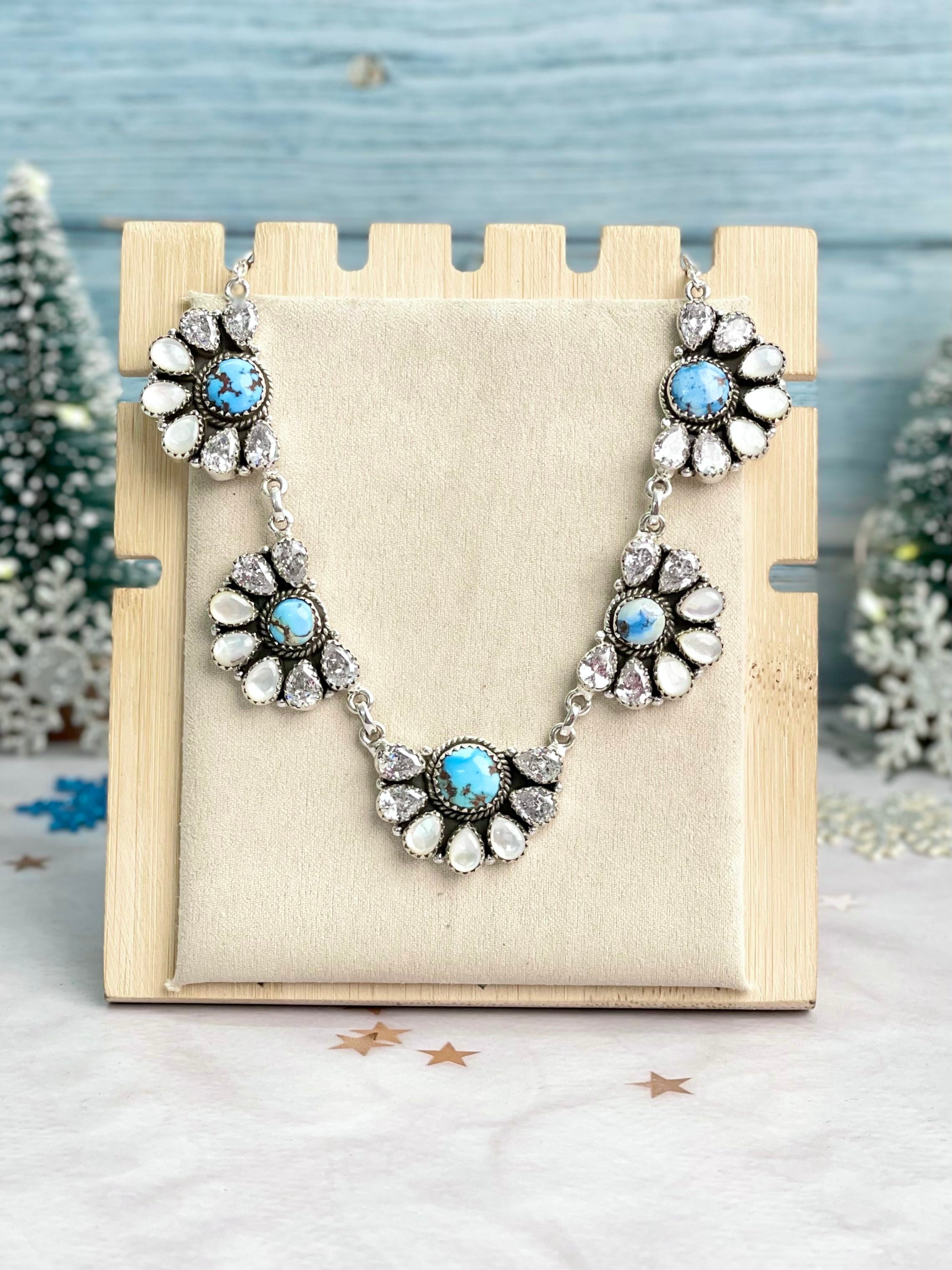 Winter Frost Golden Hills Cluster Necklace-Necklaces-Krush Kandy, Women's Online Fashion Boutique Located in Phoenix, Arizona (Scottsdale Area)