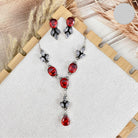 Making Spirits Bright Crystal Necklace & Earrings Set-Chain Necklaces-Krush Kandy, Women's Online Fashion Boutique Located in Phoenix, Arizona (Scottsdale Area)