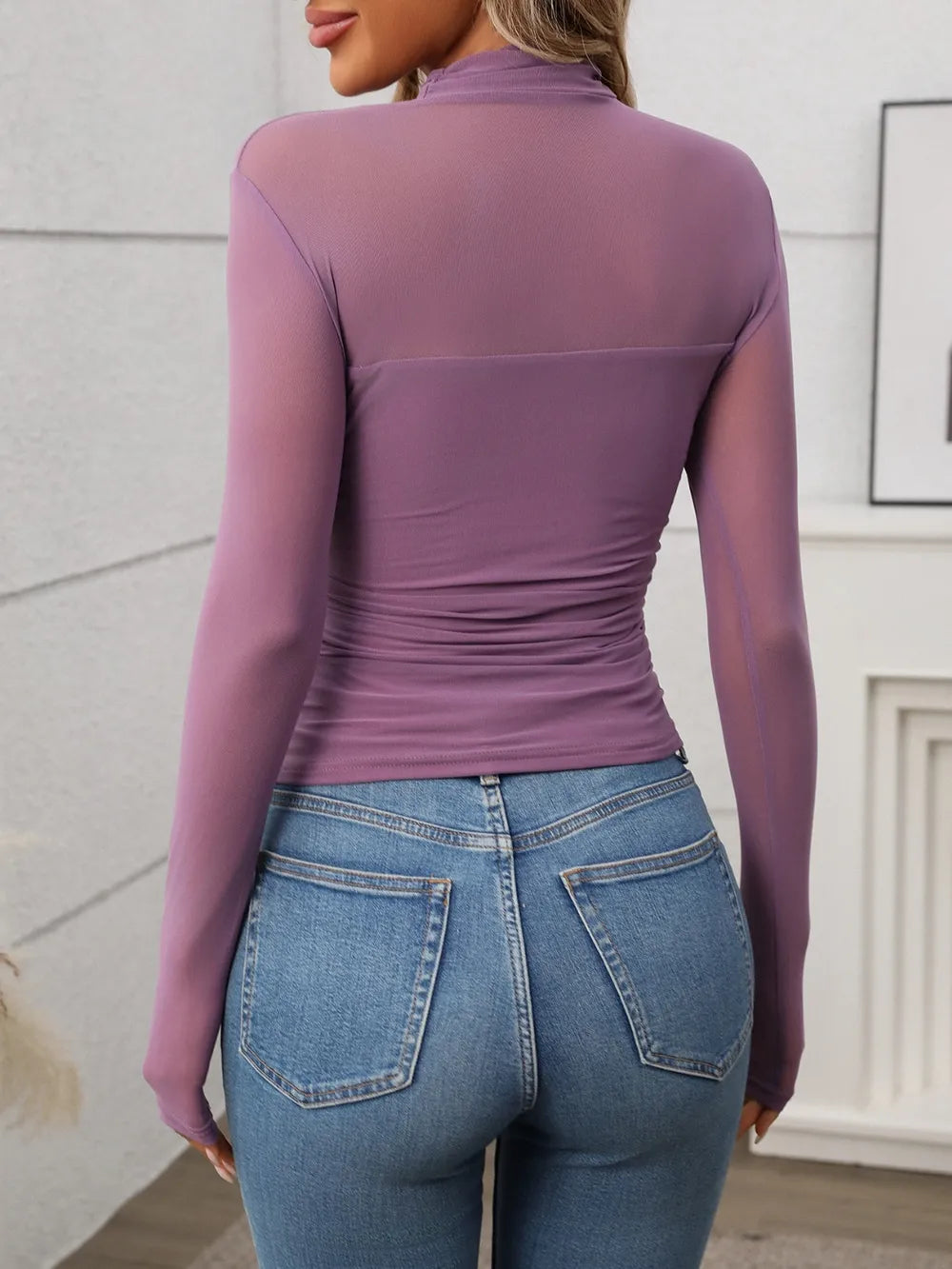 Mock Neck Long Sleeve Top-Tops-Krush Kandy, Women's Online Fashion Boutique Located in Phoenix, Arizona (Scottsdale Area)