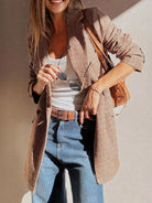 Houndstooth Lapel Collar Blazer-Blazers-Krush Kandy, Women's Online Fashion Boutique Located in Phoenix, Arizona (Scottsdale Area)