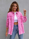 Distressed Drop Shoulder Denim Jacket-Krush Kandy, Women's Online Fashion Boutique Located in Phoenix, Arizona (Scottsdale Area)