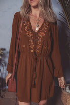 Floral Embroidered Long Sleeve Mini Dress-Dresses-Krush Kandy, Women's Online Fashion Boutique Located in Phoenix, Arizona (Scottsdale Area)