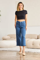 RFM Crop Chloe Full Size Tummy Control High Waist Raw Hem Jeans-Jeans-Krush Kandy, Women's Online Fashion Boutique Located in Phoenix, Arizona (Scottsdale Area)