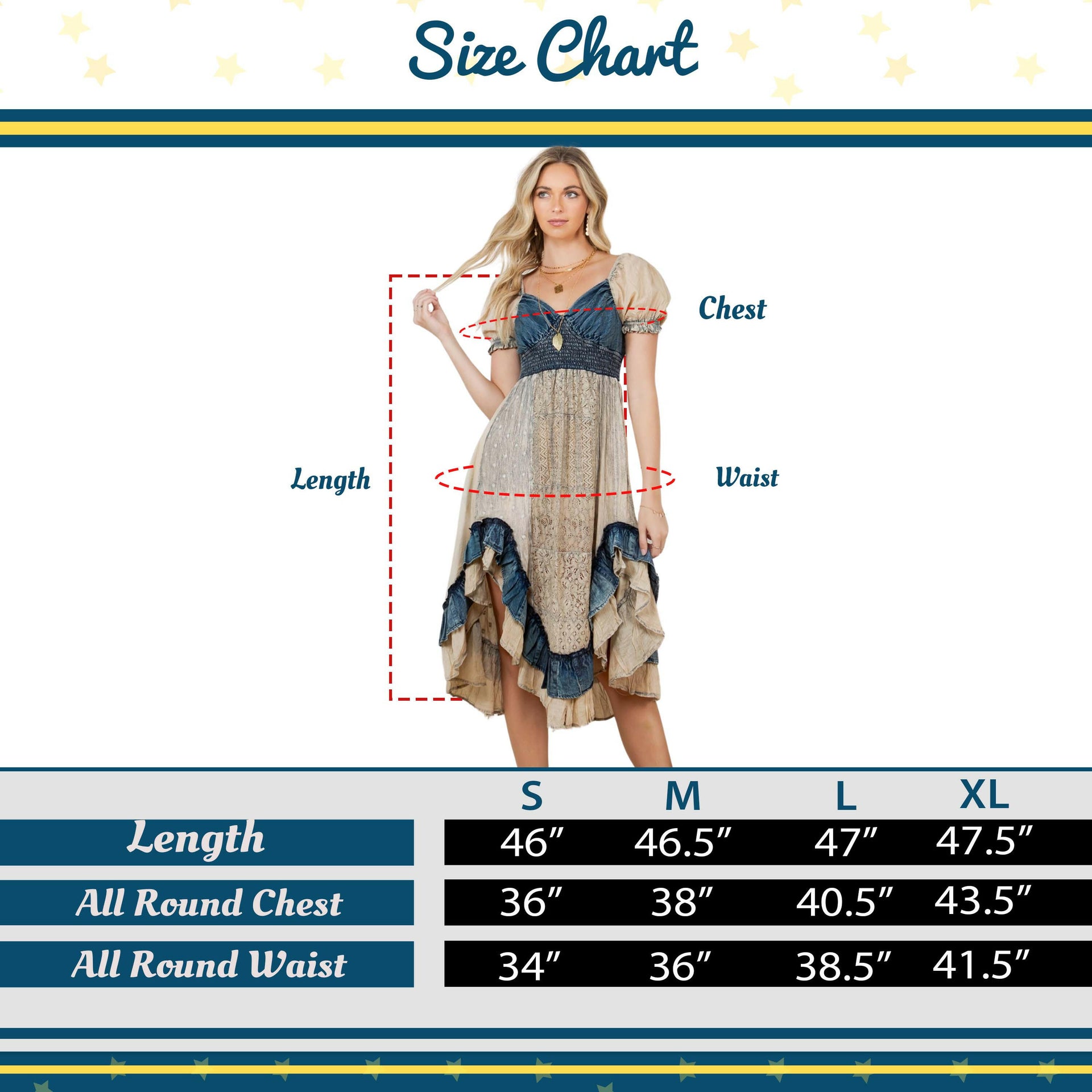 Boho Denim Patchwork Midi Dress-Dresses-Krush Kandy, Women's Online Fashion Boutique Located in Phoenix, Arizona (Scottsdale Area)