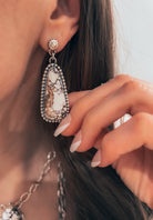 Concho Stud Post Stone Drop Slab Earrings-Earrings-Krush Kandy, Women's Online Fashion Boutique Located in Phoenix, Arizona (Scottsdale Area)
