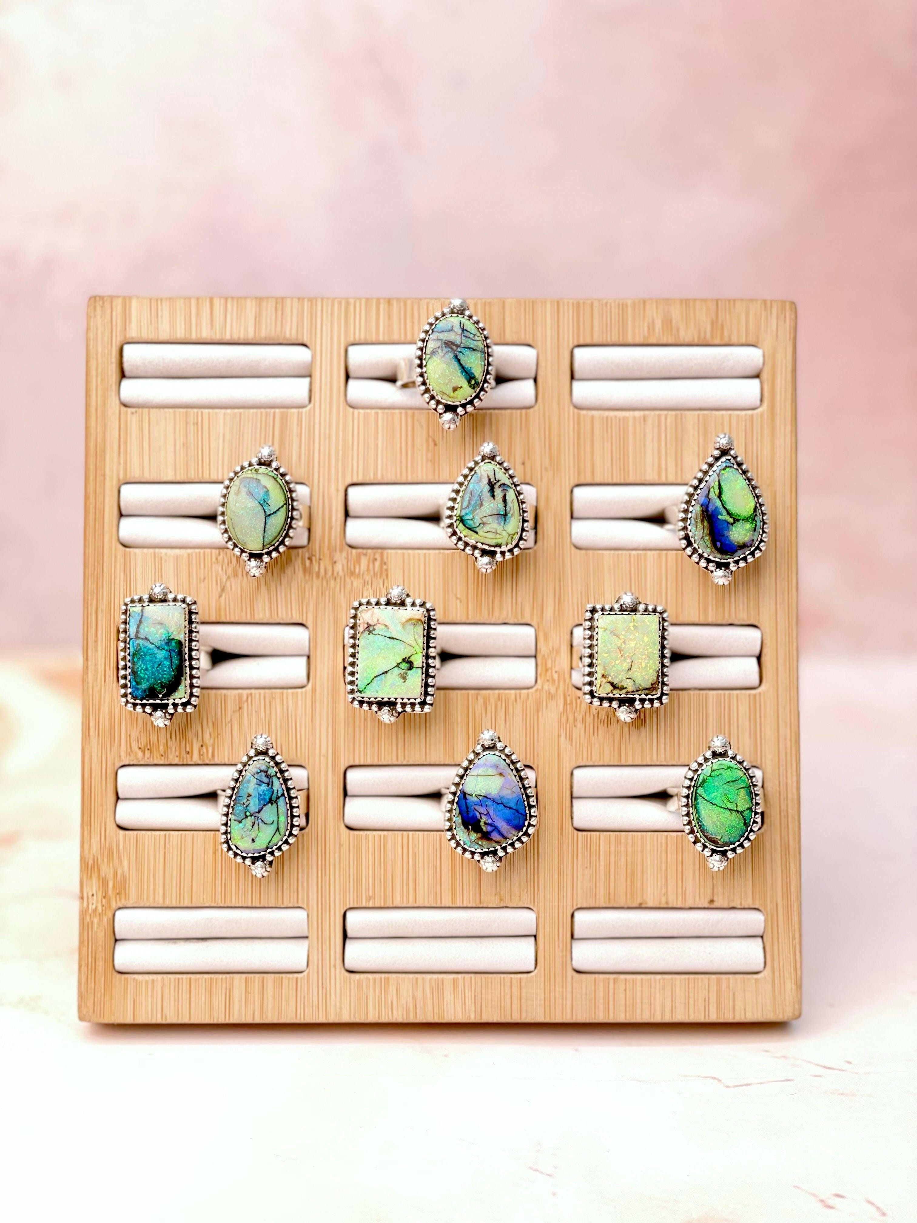 Sterling Opal Slab Rings-Rings-Krush Kandy, Women's Online Fashion Boutique Located in Phoenix, Arizona (Scottsdale Area)