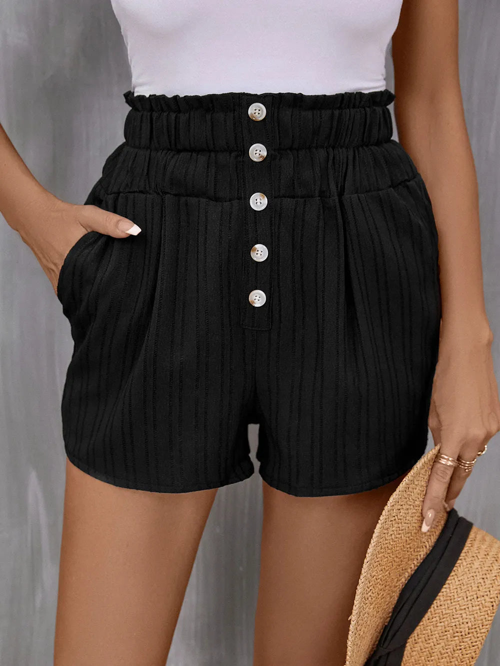 Perfee Pocketed High Waist Shorts-Krush Kandy, Women's Online Fashion Boutique Located in Phoenix, Arizona (Scottsdale Area)