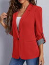 Lapel Collar Roll-Tab Sleeve Blazer-Krush Kandy, Women's Online Fashion Boutique Located in Phoenix, Arizona (Scottsdale Area)