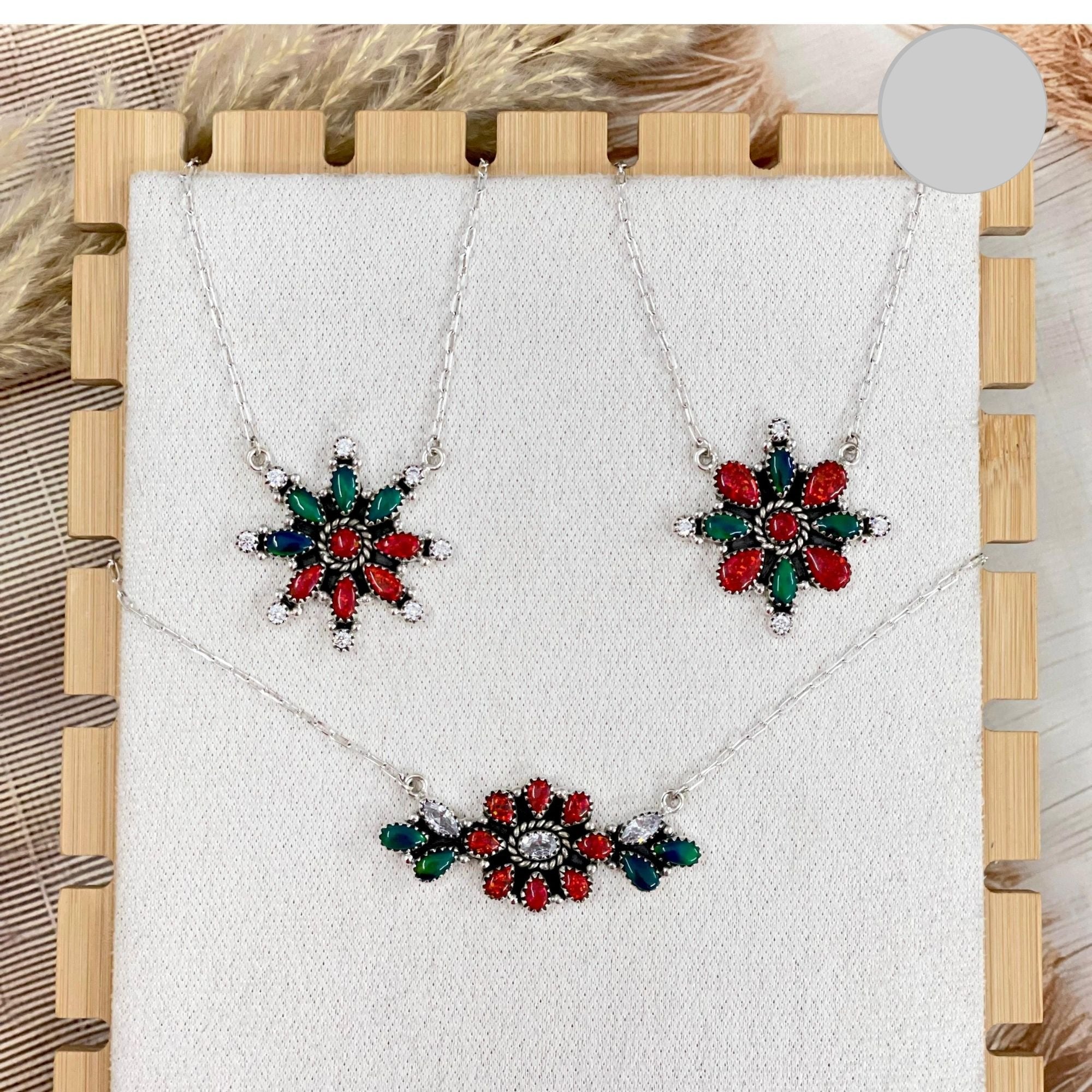 Holiday Wishes Stone Cluster Necklaces-Chain Necklaces-Krush Kandy, Women's Online Fashion Boutique Located in Phoenix, Arizona (Scottsdale Area)