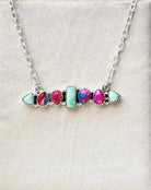 Paloma & Pink Dahlia Big Bar Necklace-Necklaces-Krush Kandy, Women's Online Fashion Boutique Located in Phoenix, Arizona (Scottsdale Area)