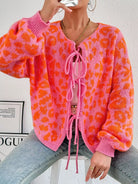 Leopard Tie Front Cardigan-Sweater-Krush Kandy, Women's Online Fashion Boutique Located in Phoenix, Arizona (Scottsdale Area)