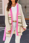 Contrast Tied Open Front Cardigan-Cardigans-Krush Kandy, Women's Online Fashion Boutique Located in Phoenix, Arizona (Scottsdale Area)