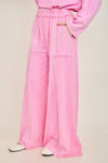 Mineral Wash Eyelet Flare Pants