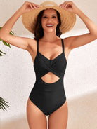 Crisscross Cutout V-Neck One-Piece Swimwear | S-2X-Swimwear-Krush Kandy, Women's Online Fashion Boutique Located in Phoenix, Arizona (Scottsdale Area)