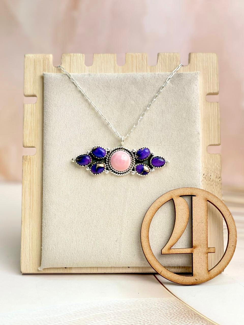 Pink Conch & Berry Dahlia Cluster Necklace-Necklaces-Krush Kandy, Women's Online Fashion Boutique Located in Phoenix, Arizona (Scottsdale Area)