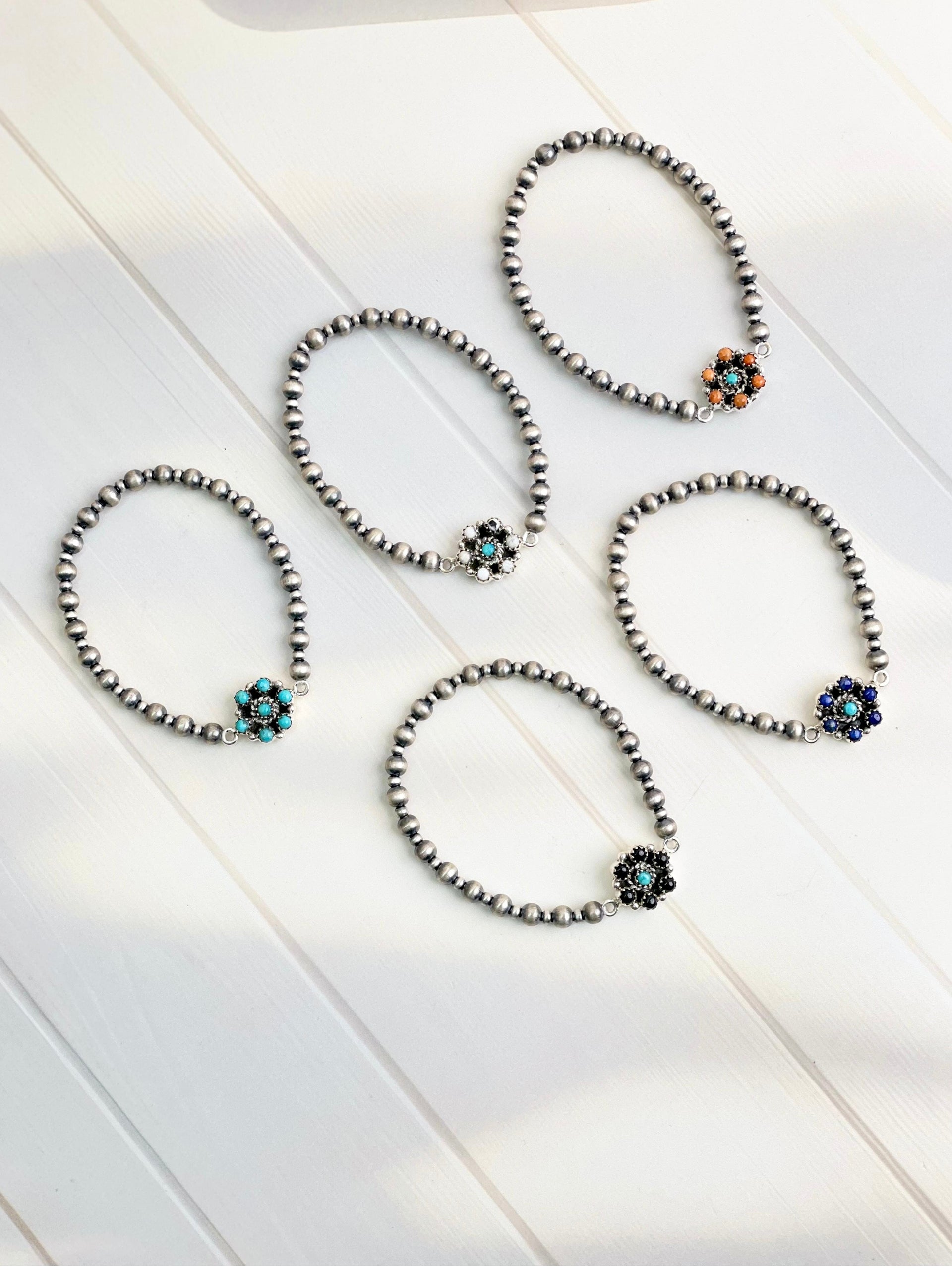 Dainty Blooming Flower Desert Pearl Bracelets-Bracelets-Krush Kandy, Women's Online Fashion Boutique Located in Phoenix, Arizona (Scottsdale Area)