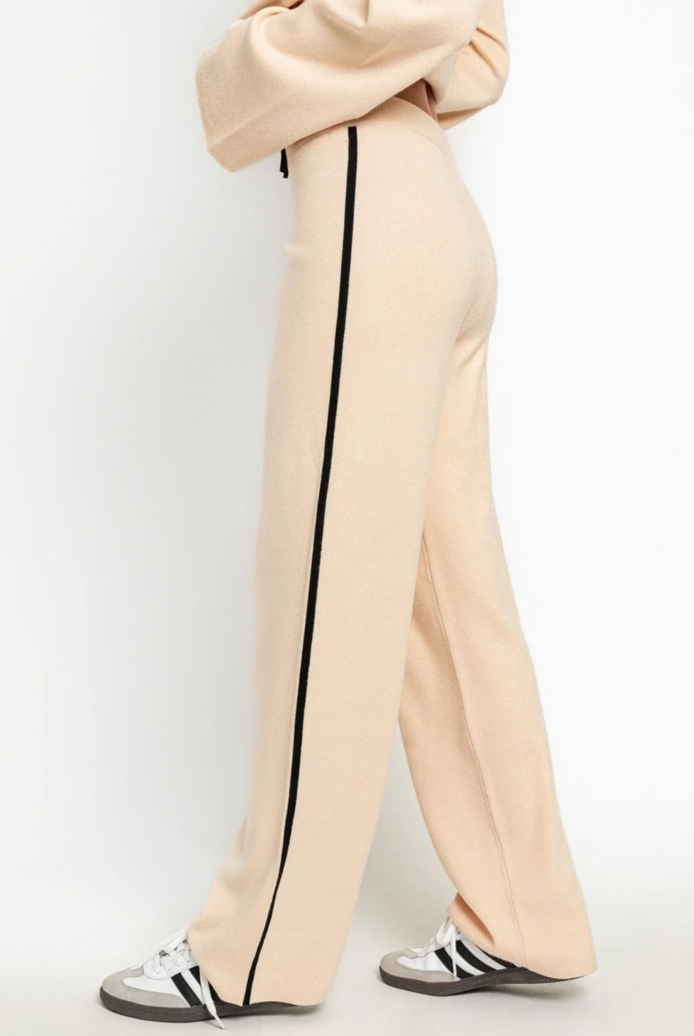 LE LIS COLLECTION Contrast Trim High Waist Wide Leg Sweater Pants-Krush Kandy, Women's Online Fashion Boutique Located in Phoenix, Arizona (Scottsdale Area)
