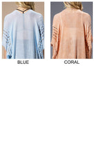 Colored Stitch Cover Up Kimono-Kimono-Krush Kandy, Women's Online Fashion Boutique Located in Phoenix, Arizona (Scottsdale Area)