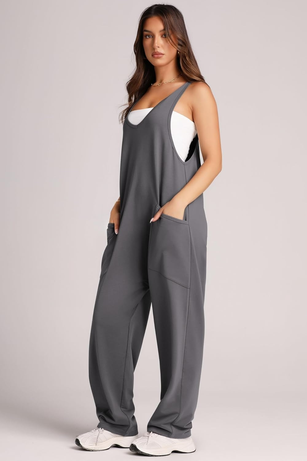 Wide Strap Jumpsuit with Pockets-Jumpsuits & Rompers-Krush Kandy, Women's Online Fashion Boutique Located in Phoenix, Arizona (Scottsdale Area)