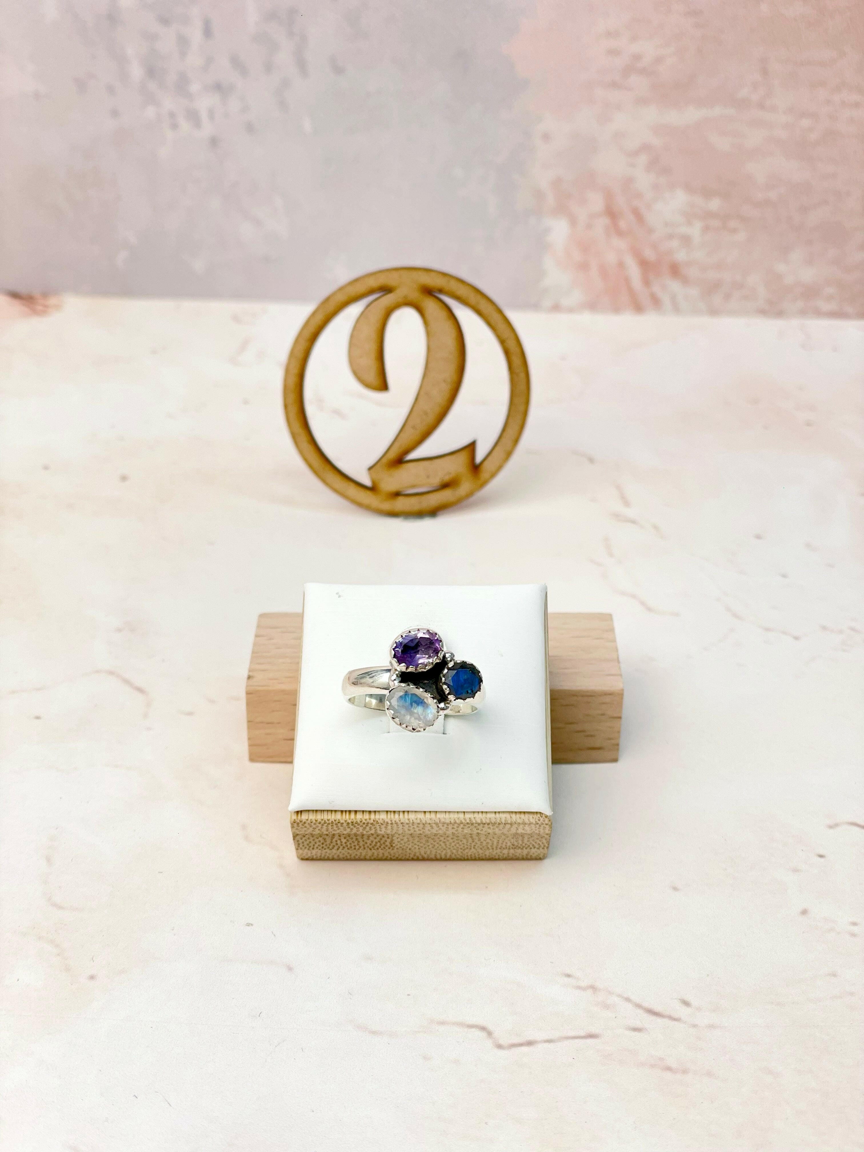 Dainty Labradorite and Moostone Rings-Rings-Krush Kandy, Women's Online Fashion Boutique Located in Phoenix, Arizona (Scottsdale Area)