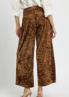 Umgee Velvet Smocked Waistband Wide Leg Pants-Pants-Krush Kandy, Women's Online Fashion Boutique Located in Phoenix, Arizona (Scottsdale Area)
