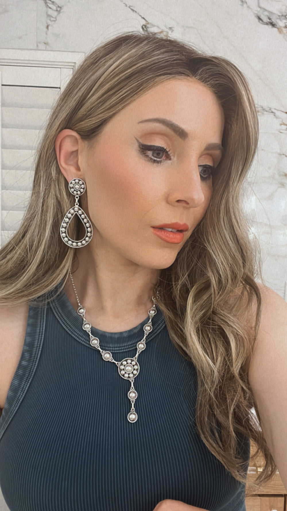 Set The Tone Sterling Concho Lariat Necklace | PREORDER NOW OPEN-Necklaces-Krush Kandy, Women's Online Fashion Boutique Located in Phoenix, Arizona (Scottsdale Area)