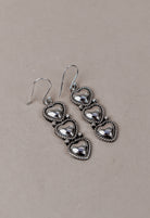 Tri-Heart Sterling Silver Earrings-Drop Earrings-Krush Kandy, Women's Online Fashion Boutique Located in Phoenix, Arizona (Scottsdale Area)