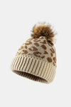 Leopard Pom-Pom Cuffed Beanie-Krush Kandy, Women's Online Fashion Boutique Located in Phoenix, Arizona (Scottsdale Area)