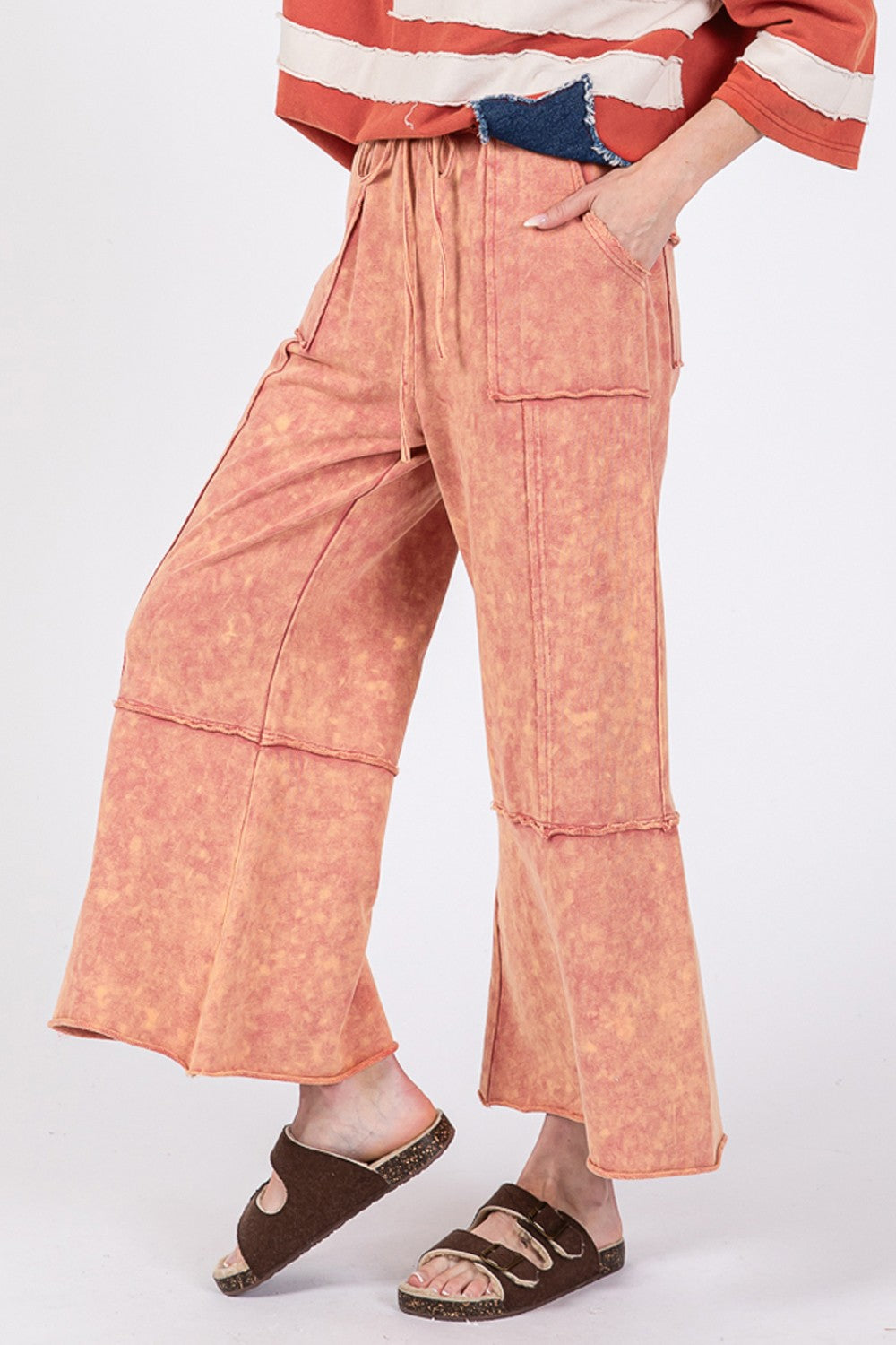 SAGE + FIG Mineral Washed Terry Wide Leg Pants-Pants-Krush Kandy, Women's Online Fashion Boutique Located in Phoenix, Arizona (Scottsdale Area)