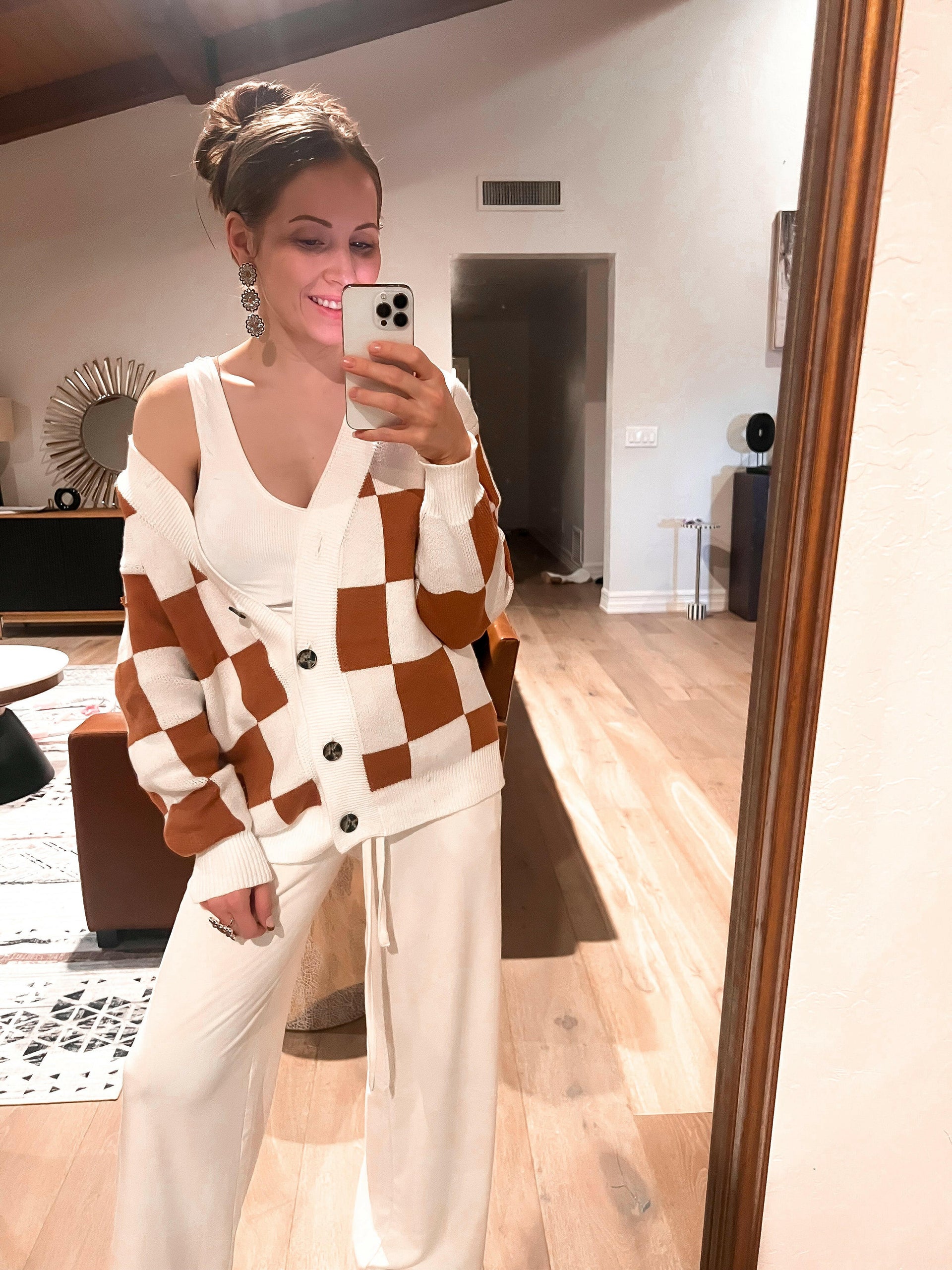 CheckMate Cardigan | Black or Brown-Cardigans-Krush Kandy, Women's Online Fashion Boutique Located in Phoenix, Arizona (Scottsdale Area)