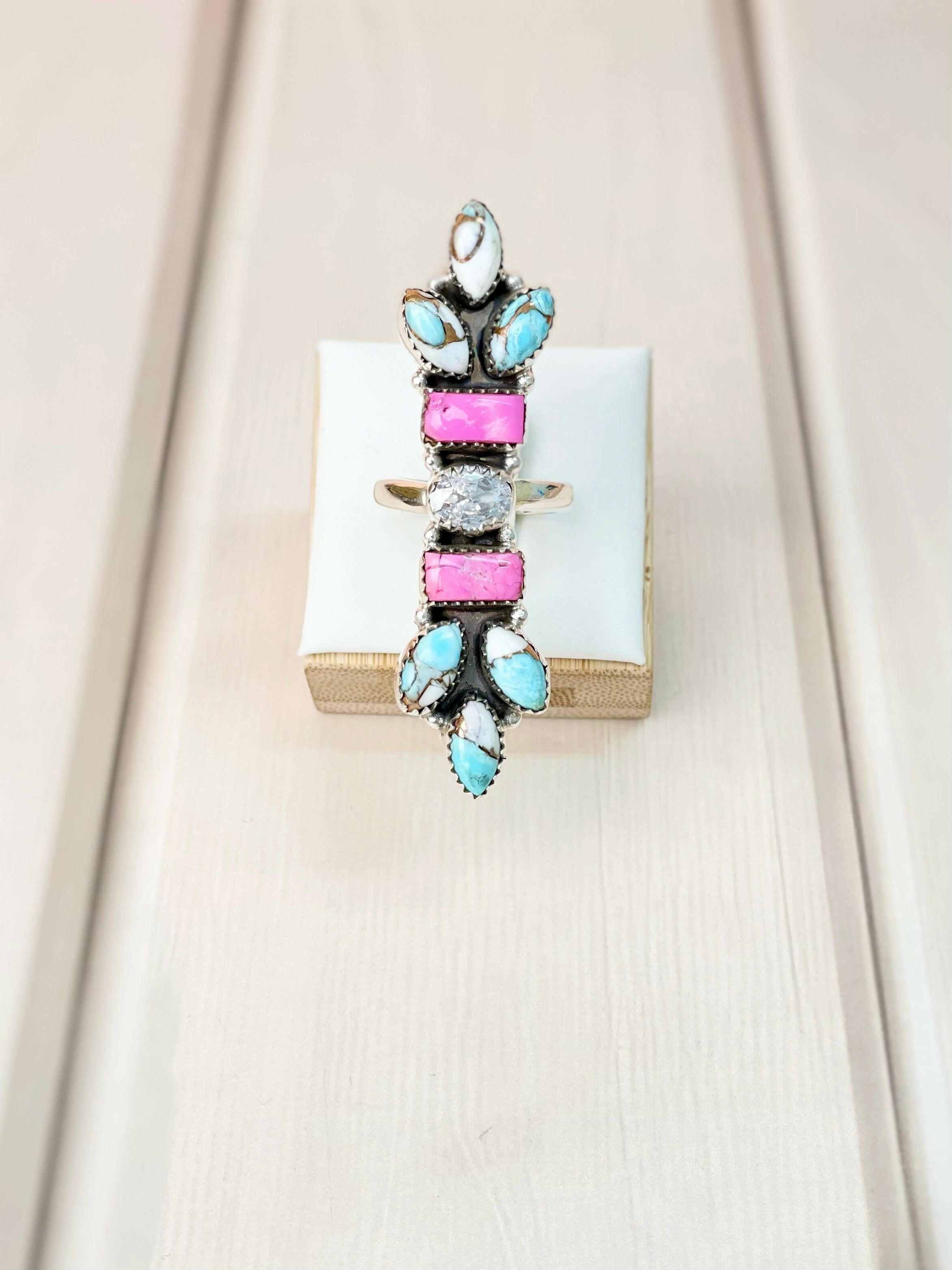 Western Boho Cotton Candy Statement Ring-Rings-Krush Kandy, Women's Online Fashion Boutique Located in Phoenix, Arizona (Scottsdale Area)