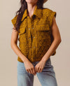 SO ME Triangle Quilting Stitch Button Up Knit Vest-Vests-Krush Kandy, Women's Online Fashion Boutique Located in Phoenix, Arizona (Scottsdale Area)