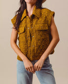 SO ME Triangle Quilting Stitch Button Up Knit Vest-Vests-Krush Kandy, Women's Online Fashion Boutique Located in Phoenix, Arizona (Scottsdale Area)