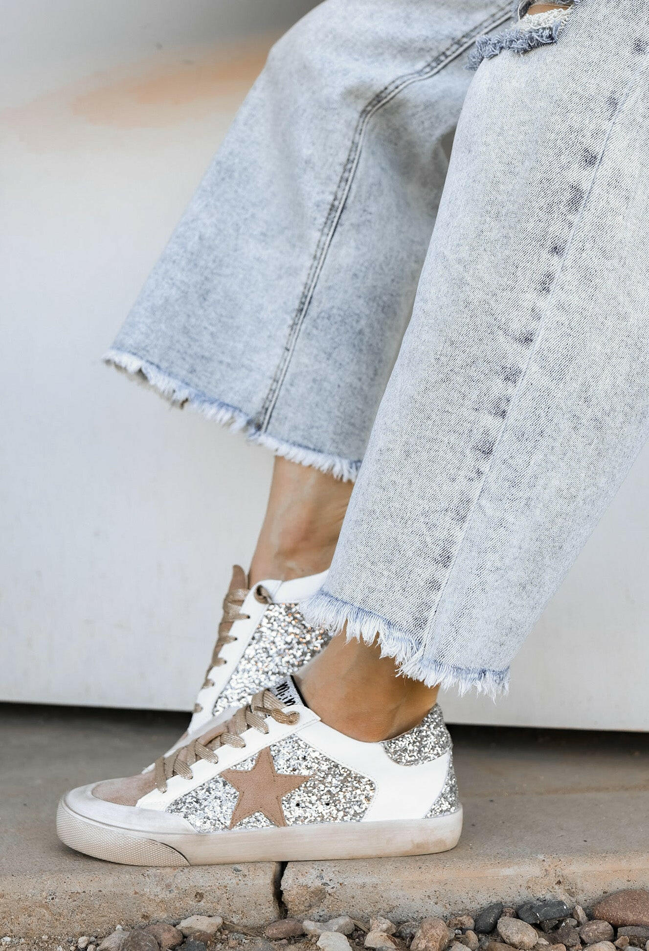 Your Favorite Neutral Glitter Star Sneaker-Sneakers-Krush Kandy, Women's Online Fashion Boutique Located in Phoenix, Arizona (Scottsdale Area)