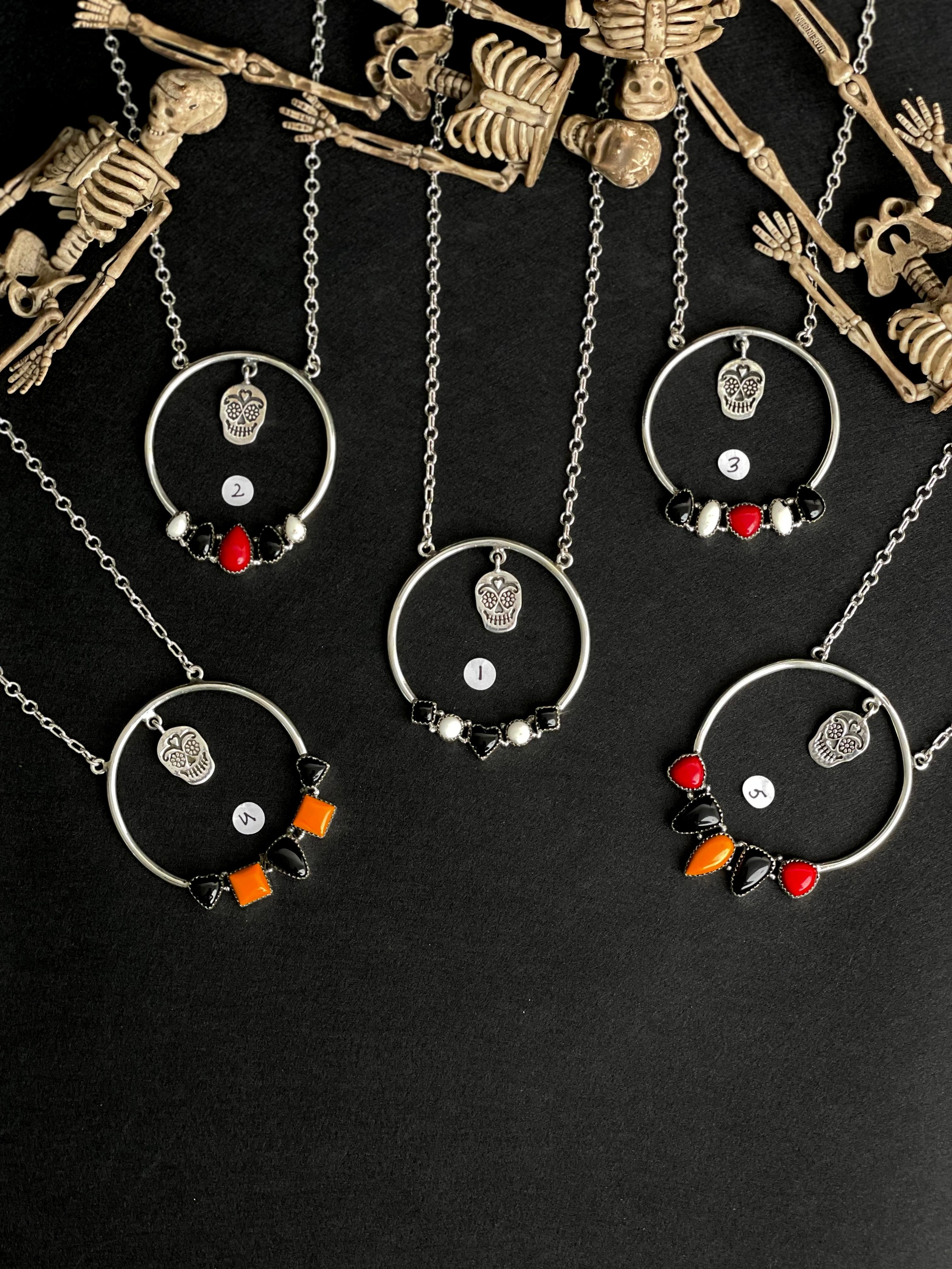 Never Ending Story Sugar Skull Necklaces-Necklaces-Krush Kandy, Women's Online Fashion Boutique Located in Phoenix, Arizona (Scottsdale Area)