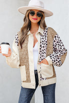 Leopard Colorblock Quilted Patchwork Jacket-Jacket-Krush Kandy, Women's Online Fashion Boutique Located in Phoenix, Arizona (Scottsdale Area)