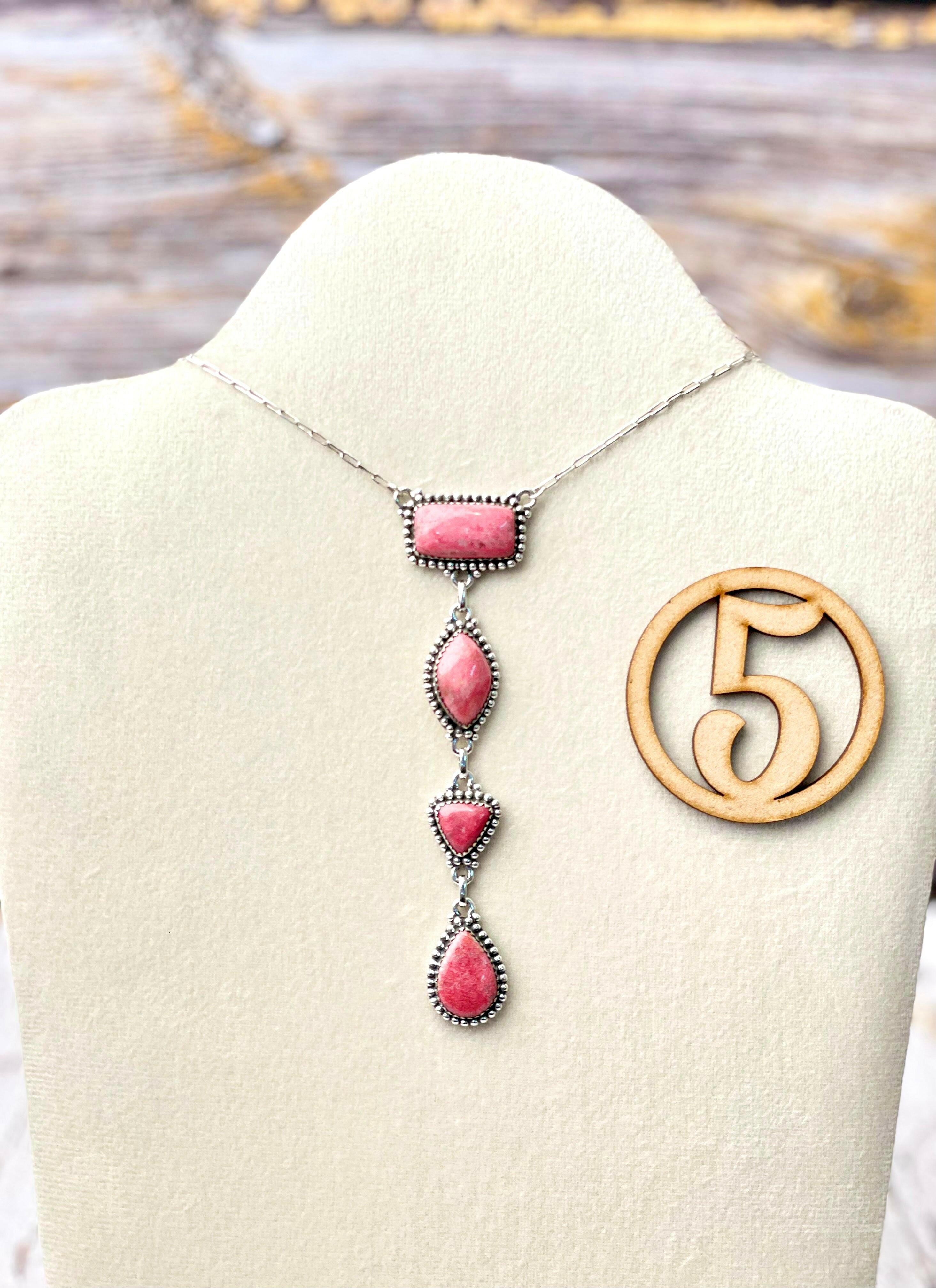 Thulite Slab Cluster Necklaces-Necklaces-Krush Kandy, Women's Online Fashion Boutique Located in Phoenix, Arizona (Scottsdale Area)
