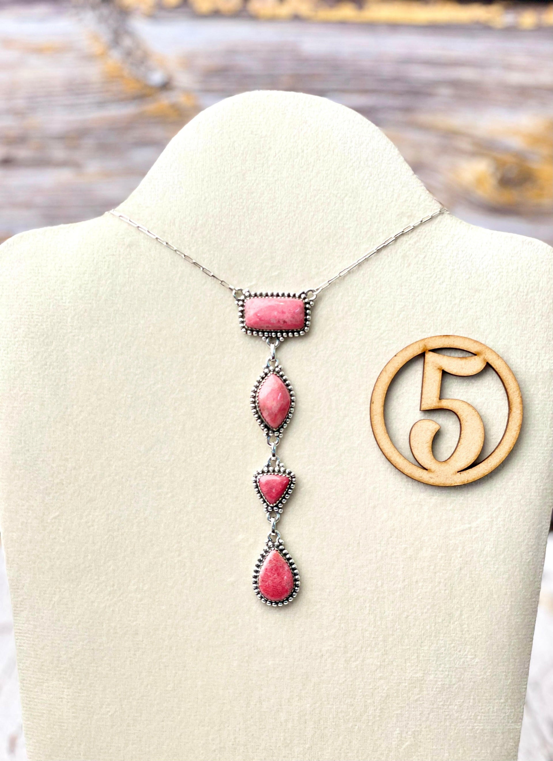 Thulite Drop Necklace-Necklaces-Krush Kandy, Women's Online Fashion Boutique Located in Phoenix, Arizona (Scottsdale Area)