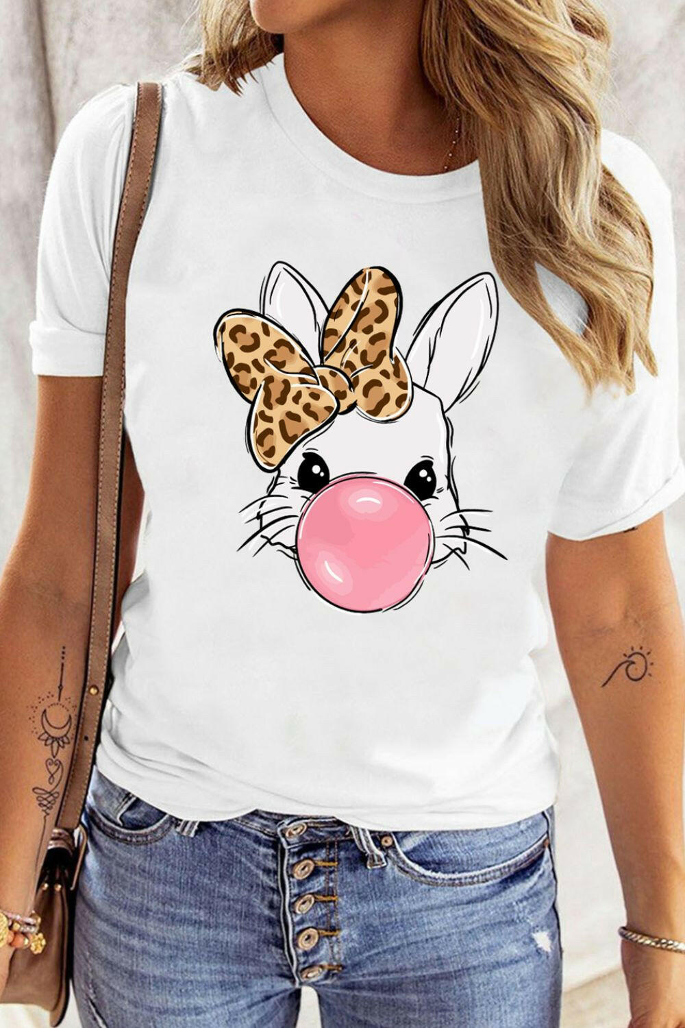 Bubblegum Bunny Graphic Tee-Graphic Tees-Krush Kandy, Women's Online Fashion Boutique Located in Phoenix, Arizona (Scottsdale Area)