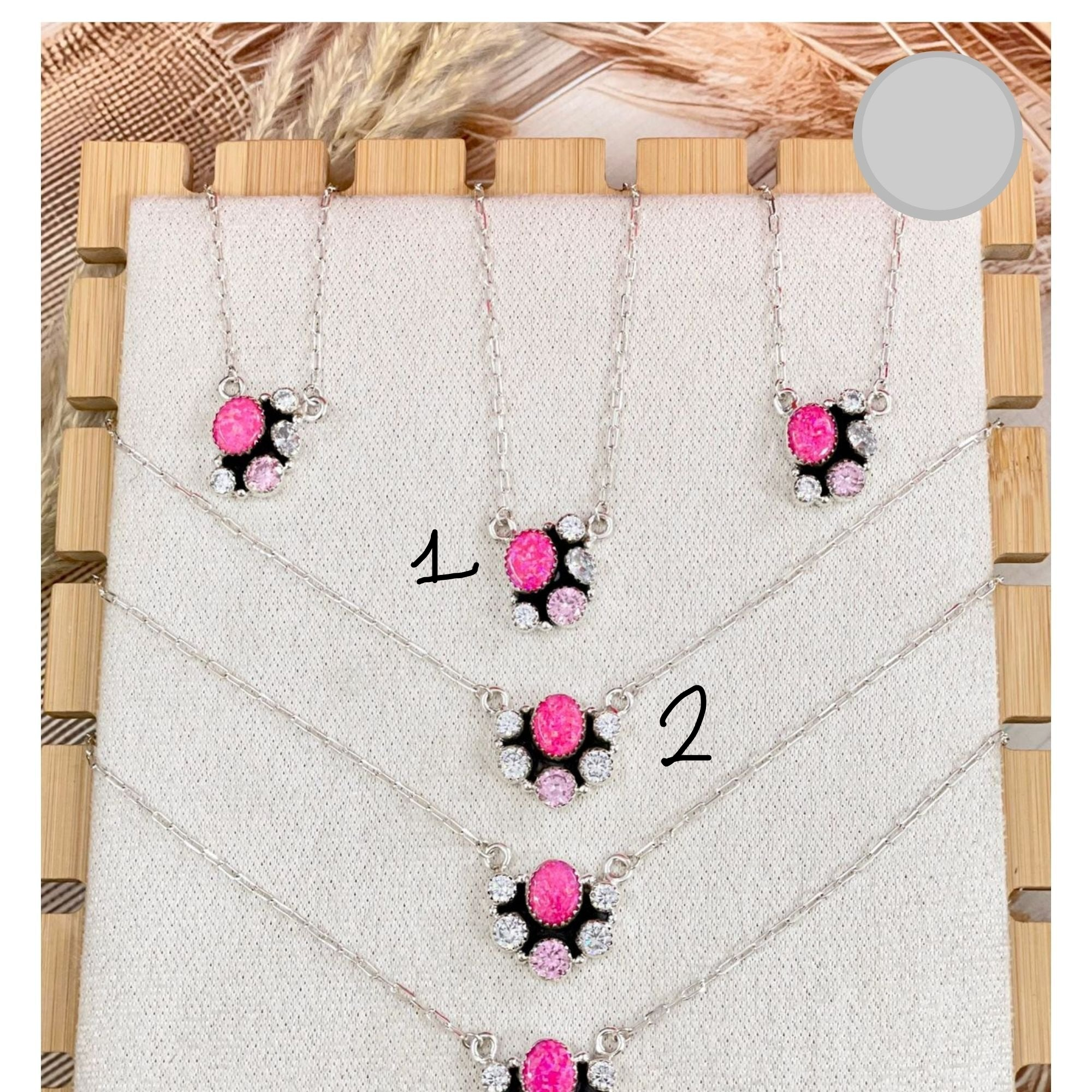 Neon Pink Opal & Crystal Necklace-Chain Necklaces-Krush Kandy, Women's Online Fashion Boutique Located in Phoenix, Arizona (Scottsdale Area)