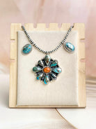 Desert Pearl Persian Turquoise & Orange Mohave Necklaces no 3-Necklaces-Krush Kandy, Women's Online Fashion Boutique Located in Phoenix, Arizona (Scottsdale Area)