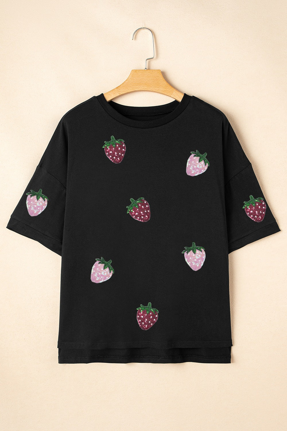 Berry Sweet Sequin Tee-Short Sleeve Tops-Krush Kandy, Women's Online Fashion Boutique Located in Phoenix, Arizona (Scottsdale Area)