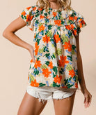 BiBi Multi Color Floral Print Woven Top-Tops-Krush Kandy, Women's Online Fashion Boutique Located in Phoenix, Arizona (Scottsdale Area)
