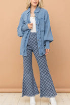 And The Why Checkerboard High Waist Bell Pants-PANTS-Krush Kandy, Women's Online Fashion Boutique Located in Phoenix, Arizona (Scottsdale Area)