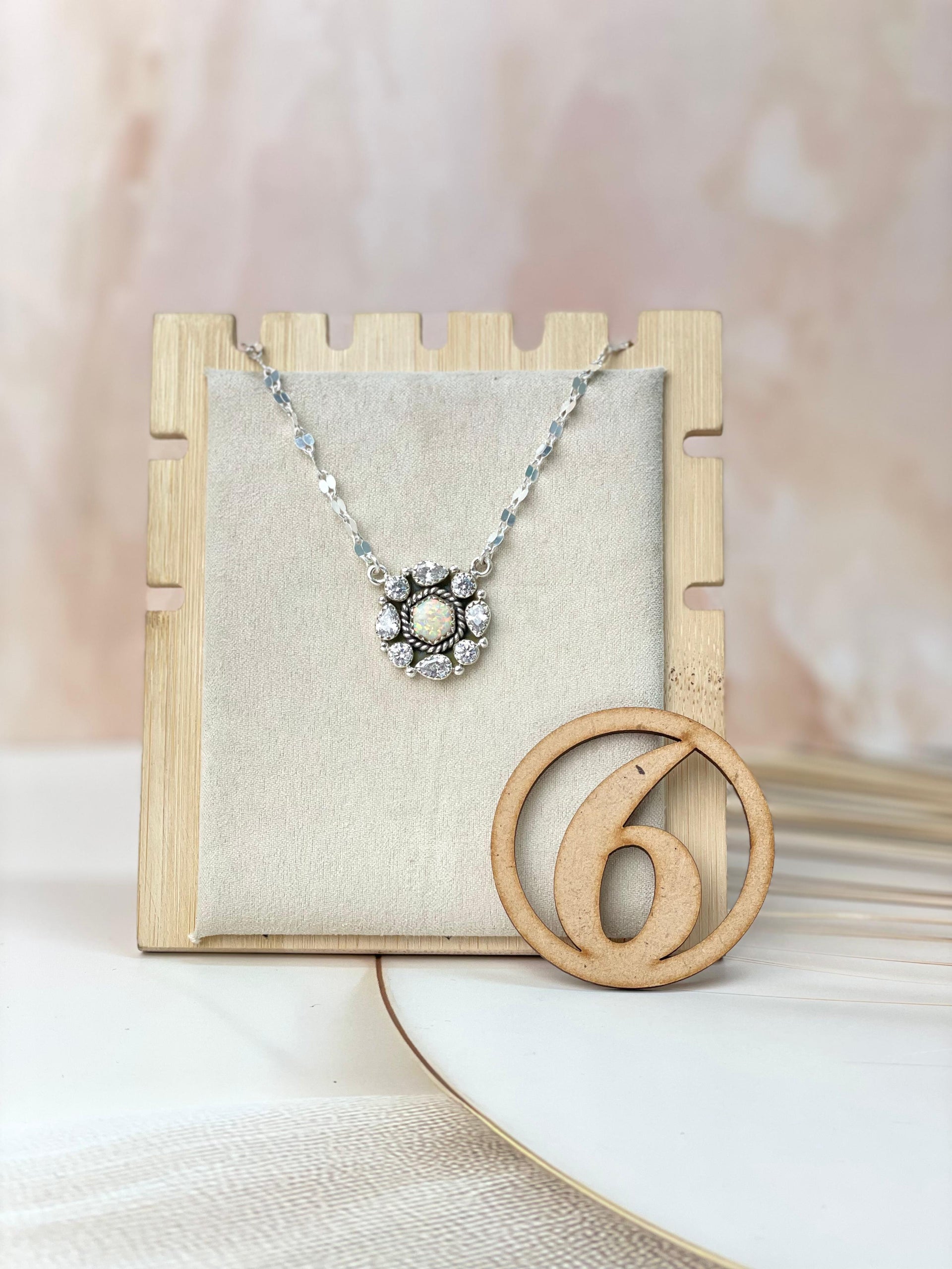 Crystals and Opal Necklace sno 44-Necklaces-Krush Kandy, Women's Online Fashion Boutique Located in Phoenix, Arizona (Scottsdale Area)