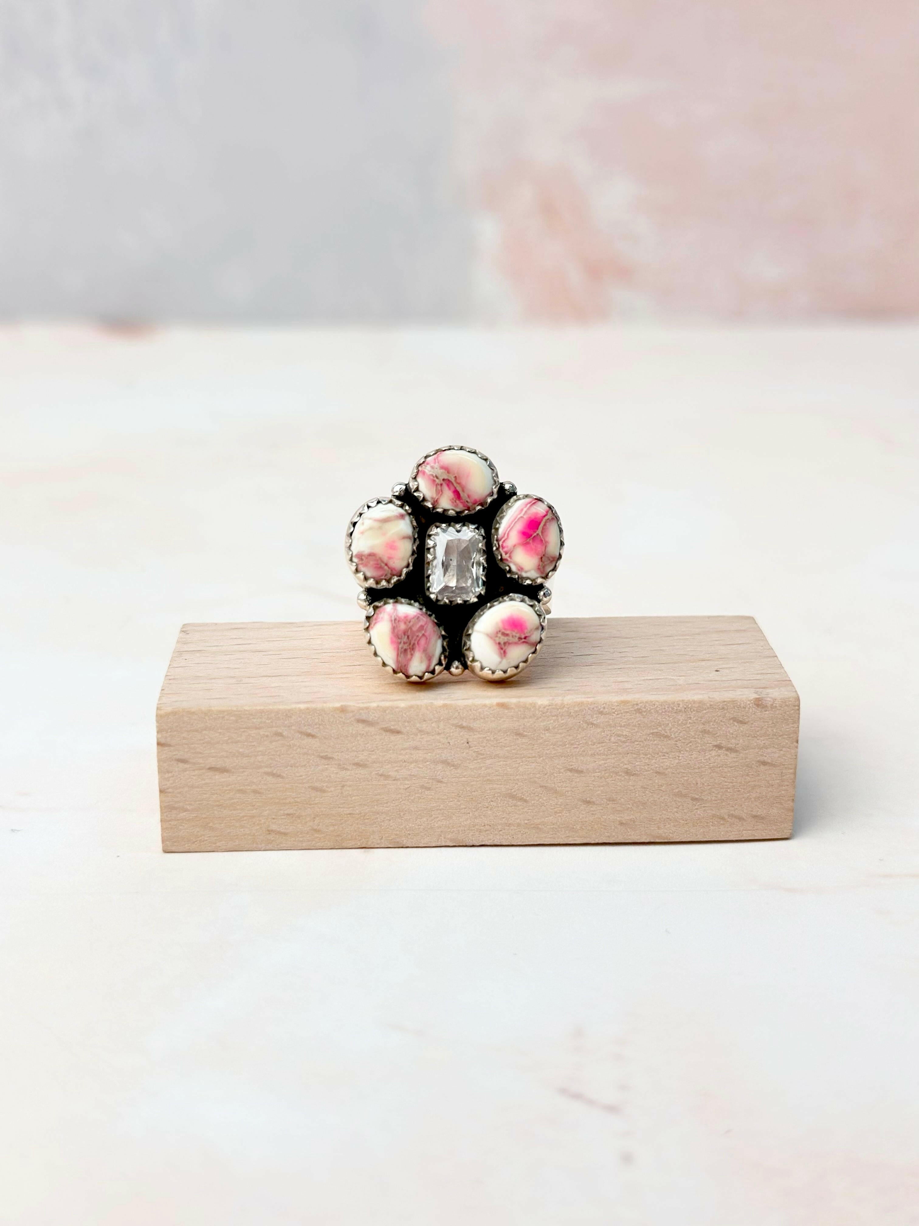 Desert Jasper Dainty Flower CZ Rings-Rings-Krush Kandy, Women's Online Fashion Boutique Located in Phoenix, Arizona (Scottsdale Area)