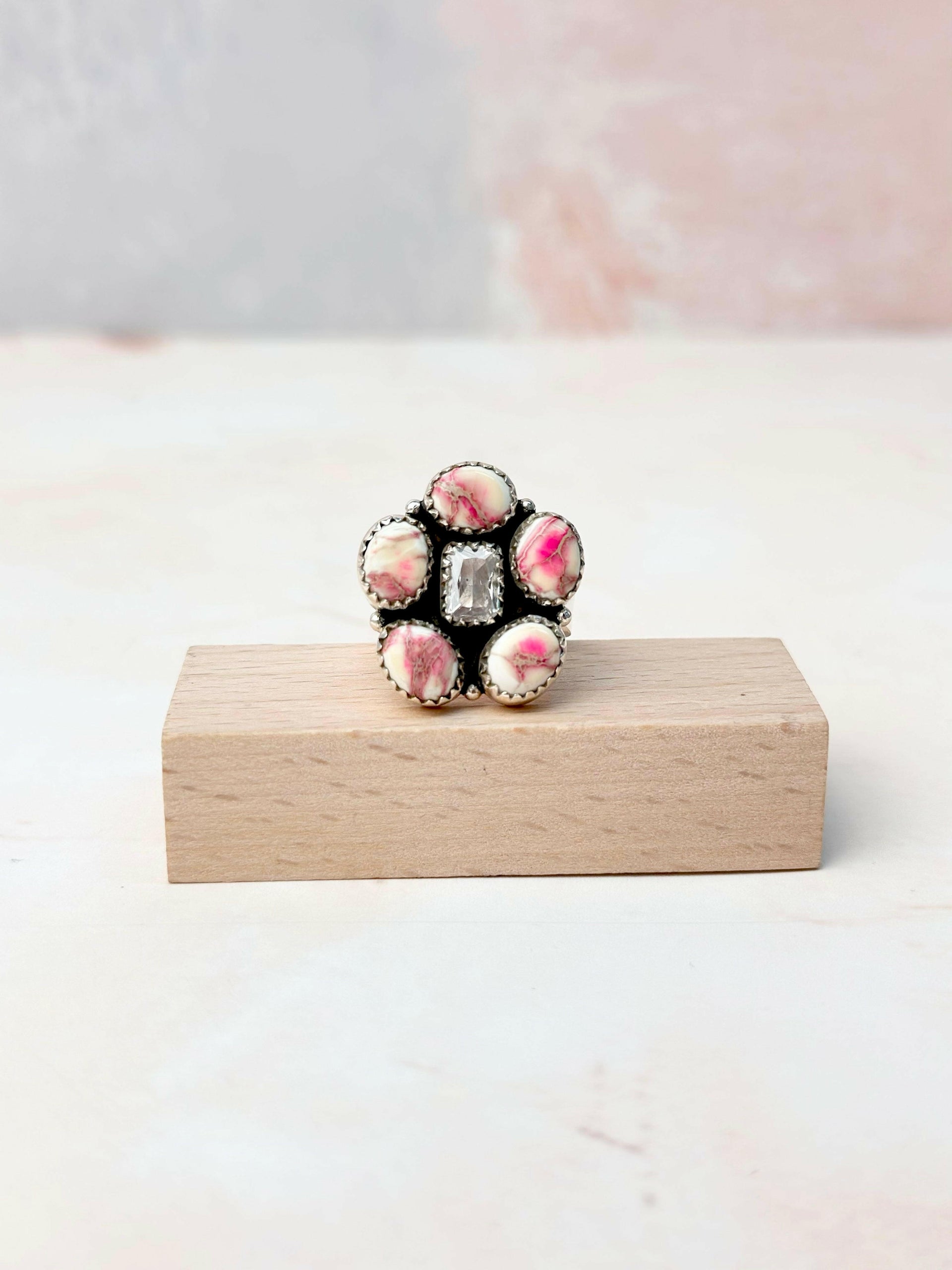 Desert Jasper Dainty Flower CZ Rings-Rings-Krush Kandy, Women's Online Fashion Boutique Located in Phoenix, Arizona (Scottsdale Area)